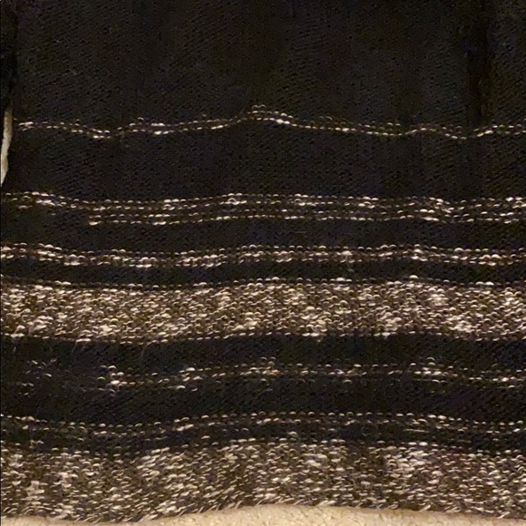 Loft Cowl Sweater- black - brown/cream accents - Picture 2 of 6